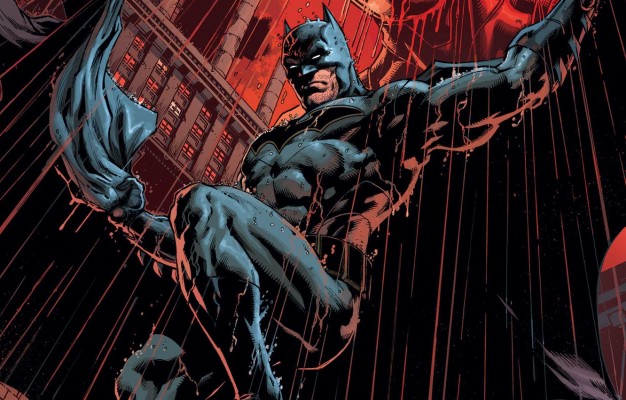 Photo Wallpaper Red, Rain, Batman, Costume, Hero, Comic, - Jason Fabok ...