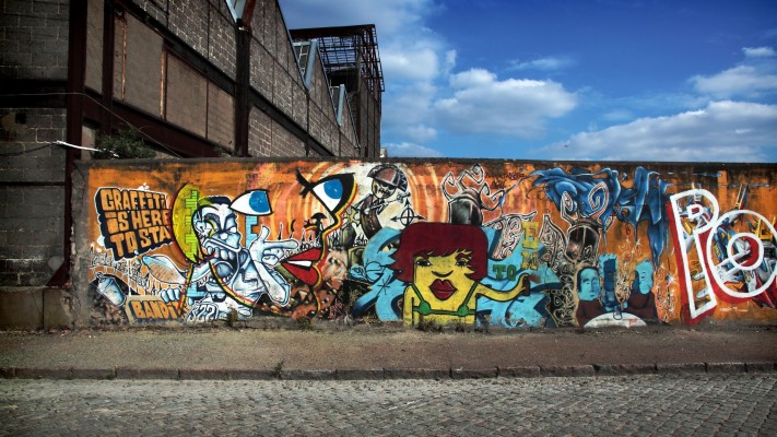 Wallpaper Graffiti Road Sky City Hd Desktop Wallpapers - Full Hd Graffiti Wall  Background - 2560x1440 Wallpaper 