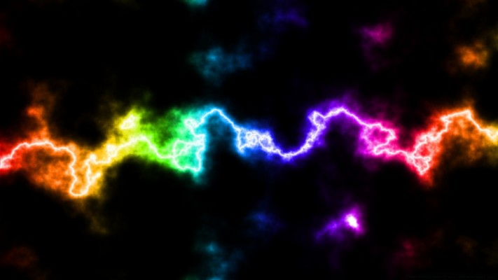 Rainbow Lightning Energy Abstract Danger Flame Light - Rainbow Lighting Bolt Background  - HD Wallpaper