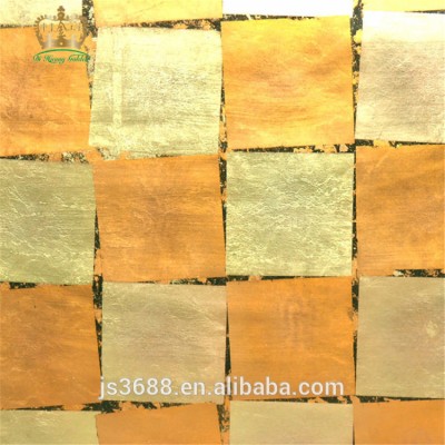 Gold Leaf Wallpaper Silver Leaf Wallpaper Metallic - Plywood - 750x750