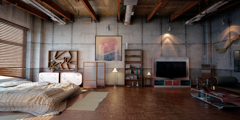 Industrial Style Room - 1680x840 Wallpaper - teahub.io