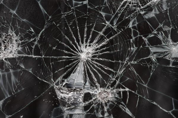 Ball Cracked Screen Glass Shadow Dark Background - Wallpaper ...