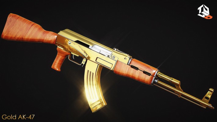 Ak Wallpaper Hd - Gold Ak 47  - HD Wallpaper