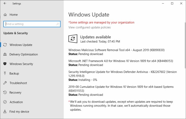 Microsoft Windows Security Updates August - 2019 08 Cumulative Update ...