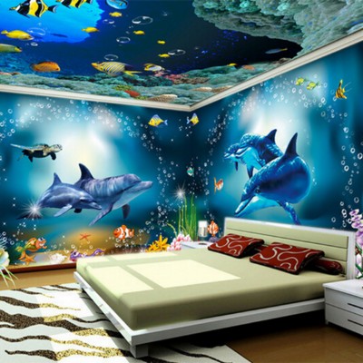 Ocean Bedroom Wallpaper Underwater World Mural Wallpaper - Ocean Mural ...