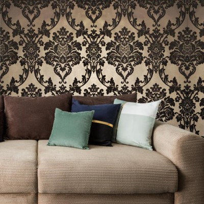 Majsterkowanie Portofino Flocking Embossed Wallpaper - Oda Duvar Kağıdı ...