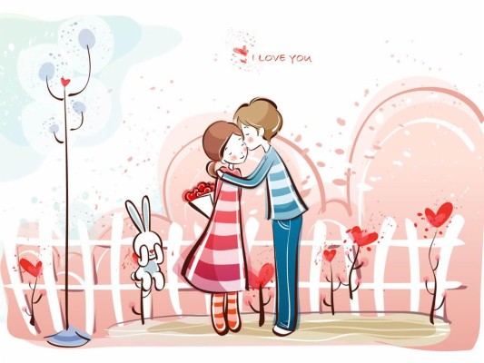 Cartoon Couple Images - Love Story Cartoon Couple - 1024x768 Wallpaper -  