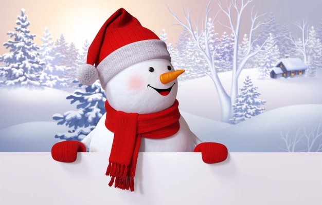 Photo Wallpaper Snowman, Happy, Winter, Snow, Cute, - Snowman For New ...