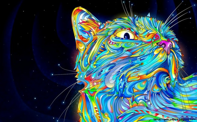 Hipster Space Cat - Trippy Cat Backgrounds - 1164x720 Wallpaper 