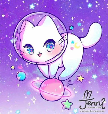 Kawaii Space Kitty  - HD Wallpaper