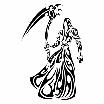 Tribal Death Tattoo Design - Grim Reaper Tribal Tattoo - 800x800 ...