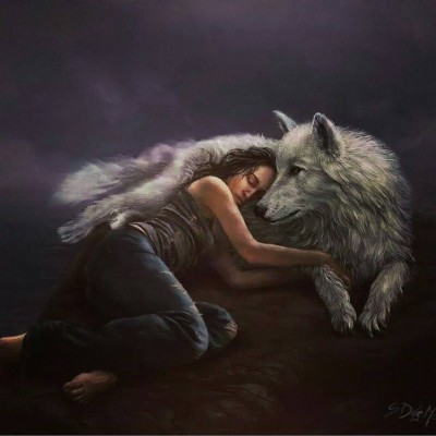 Angry Wolf And Woman - 1080x1079 Wallpaper - teahub.io