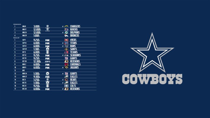 Dallas Cowboys Wallpaper Schedule Collection Data - Dallas Cowboys ...