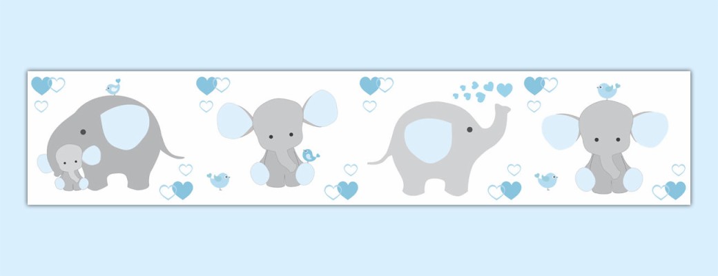 Grey And Blue Elephant - 1300x500 Wallpaper 