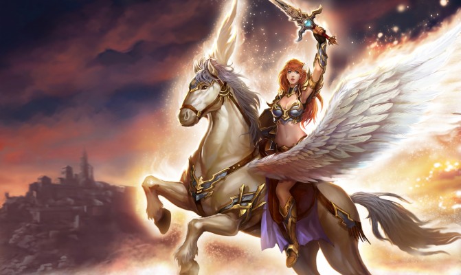 Warrior On White Horse - 4961x2953 Wallpaper - teahub.io