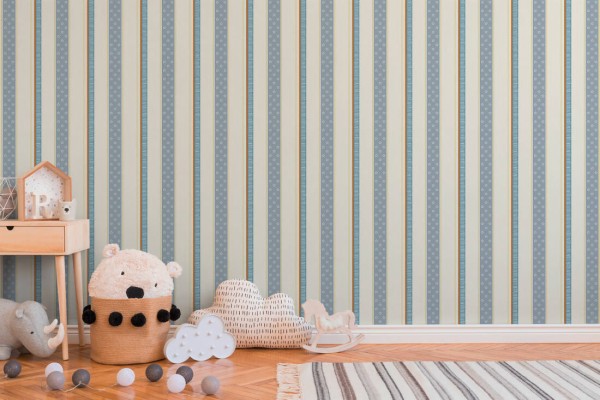 Esprit Home Wallpaper Stripes Blue Cream Orange Room Background Bear Baby 1100x733 Wallpaper Teahub Io