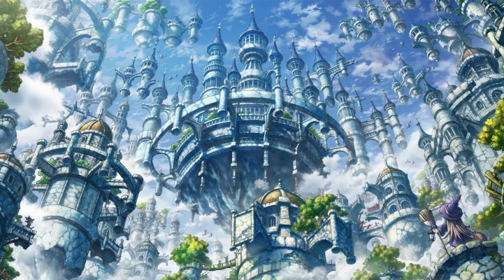 Floating Castle, Fantasy World, Witch, Clouds - Sky Castle Fantasy Art ...