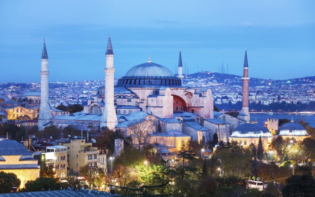 Wallpaper Hagia Sophia, Istanbul, Turkey, Sunset - Hagia Sophia ...