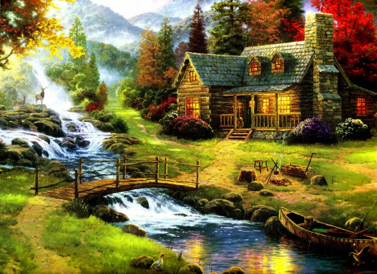 Nature Forest Home Wallpapers - Waterfall House Hd - 1920x1080 ...