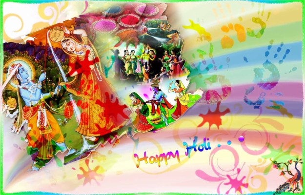 Animated Holi Wallpaper Hd - Holi Image Radha Krishna - 1021x712