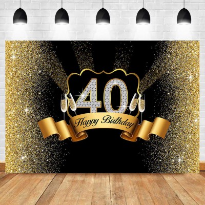 Black And Gold 50th Birthday Backdrop - 1000x1000 Wallpaper - teahub.io