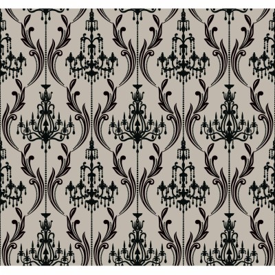 Ab2169 Black White Chandelier Damask, Chandelier Wallpaper Patterns