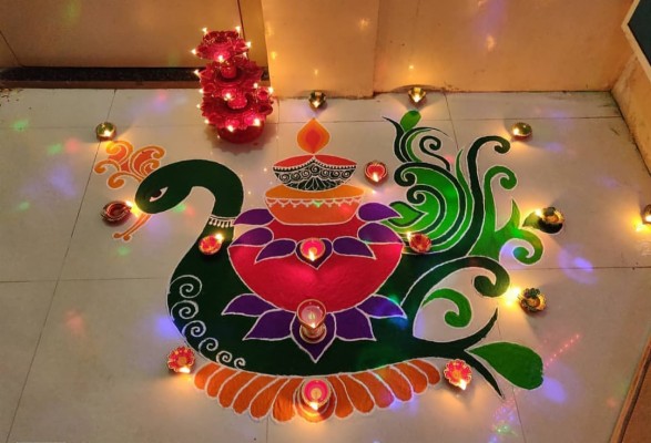 Rangoli Designs For Diwali - Easy Rangoli For School Competition ...