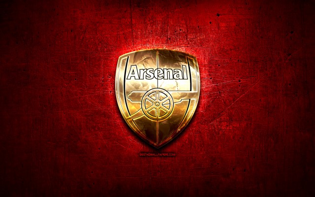 Arsenal Fc, Golden Logo, Premier League, Red Abstract - Arsenal ...