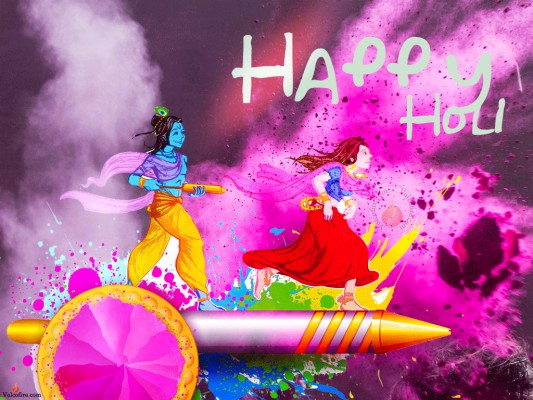Radha Krishna Happy Holi - 1024x768 Wallpaper 
