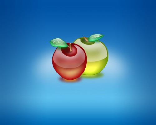 Aqua Apple Blue Wallpaper Abstract 3d Wallpaper - 3d Apple - 1280x1024