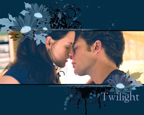 twilight wallpaper edward and bella kiss