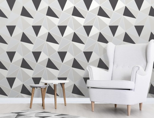 Room Wallpapers Designs In Grey Geometric Design - 1200x1206 Wallpaper ...