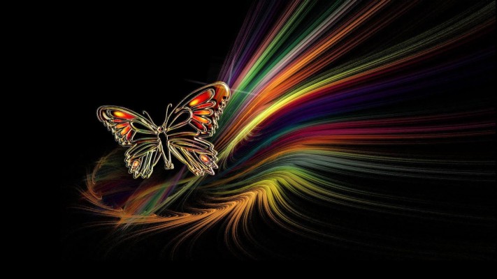 Cute Butterfly Desktop Wallpapers - Colorful 3d Butterfly Art - 1600x900  Wallpaper 