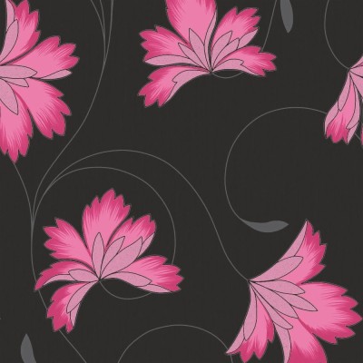 Hot Pink And Black Flowers - 1000x1000 Wallpaper 