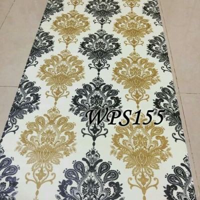 Wallpaper Dinding Murah Lux Elegan Batik  Klasik Hitam  