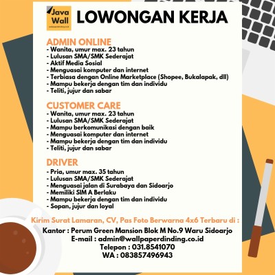Lowongan Kerja Java Wallpaper Surabaya Sidoarjo - Lowongan Kerja