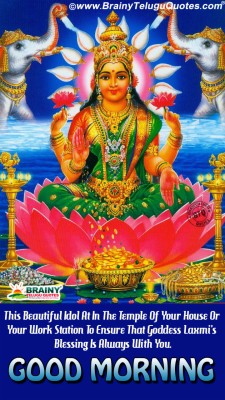 Lakshmi Devi Photos Green Saree,maa Laxmi Wallpaper - Hindu Good Morning  Quotes - 720x1280 Wallpaper 