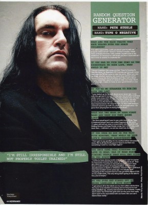 1644x2268, Peter Steele, From Kerrang Magazine - Pete Steele Carnivore