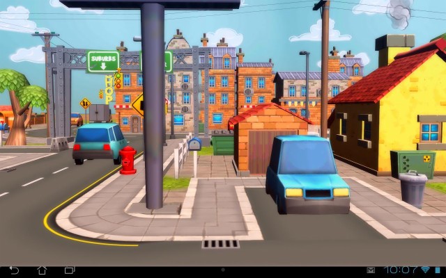 City Street - 3d Town Road Cartoon - 1280x800 Wallpaper 