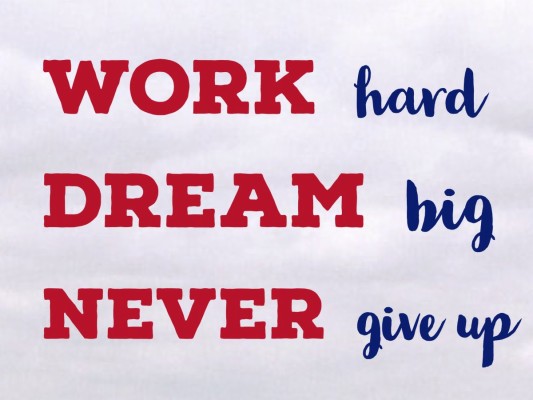 Work Hard Dream Big Never Give Up - 600x1067 Wallpaper 