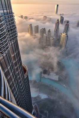 Dubai Fog Skyscrapers From Top - Burj Khalifa Glass Floor - 768x1151 ...