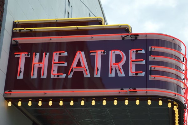 Sign, Theatre, Cinema, Movie, Historic, Movies, Text, - Neon Sign ...