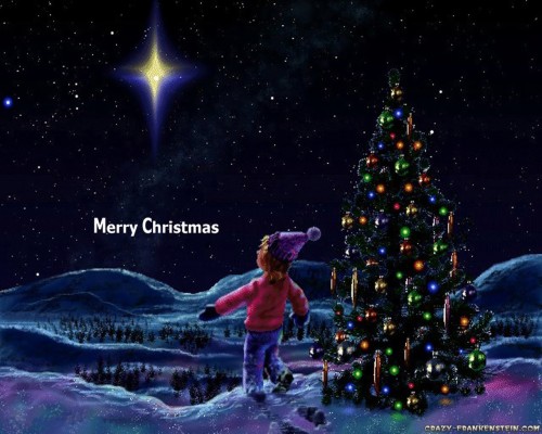 Merry Christmas Night Scene - 1280x1024 Wallpaper - teahub.io