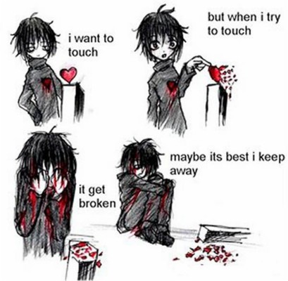 Emo Love Heart Broken - Broken Heartbreak Anime Quotes - 787x768 Wallpaper  