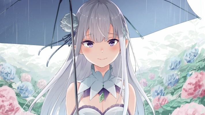 Zero Rain Umbrella Wallpaper Emilia Re Zero Wallpaper Hd 19x1080 Wallpaper Teahub Io