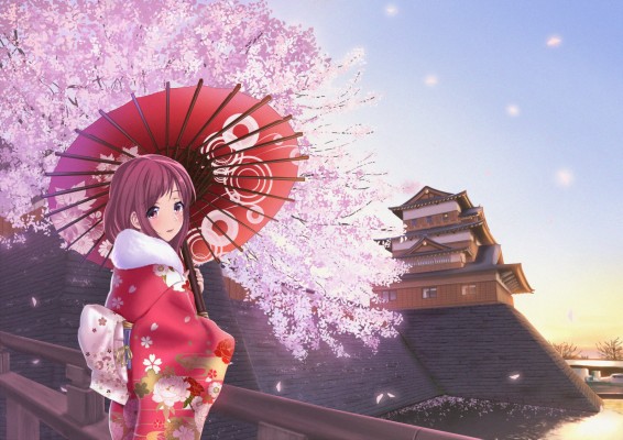 Anime Girl In Kimono 3840x2160 Wallpaper