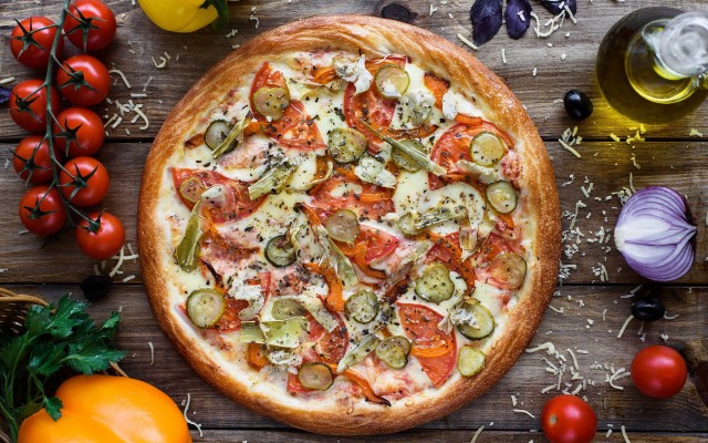 Pizza, Margarita, Fast Food, Pizza With Vegetables, - 1920x1200 ...