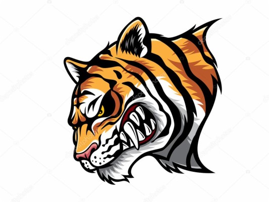 Cartoon Roaring Angry Tiger - 1024x768 Wallpaper 