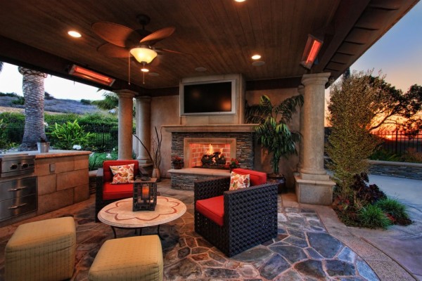 Patio Corner Fireplace Covered Fireplaces Atlanta Pellet - Patio Ideas ...