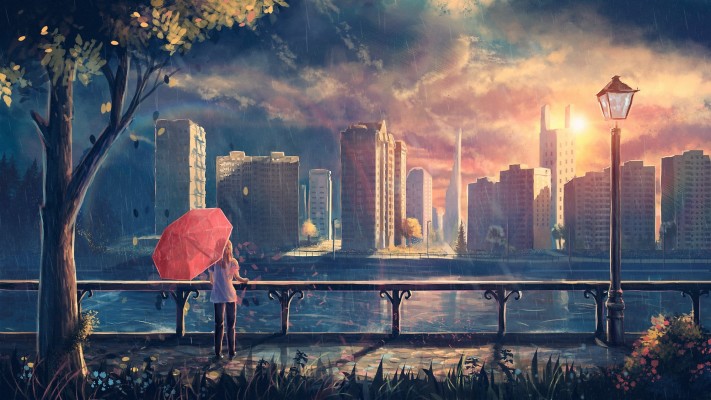 Pretty Anime City Wallpaper - Anime Fantasy Backgrounds - 1920x1080 ...